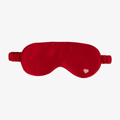 Wolf & Badger "Love Heart" Silk Sleep Eye Mask - Red | Us Queen | Lost Pattern Nyc