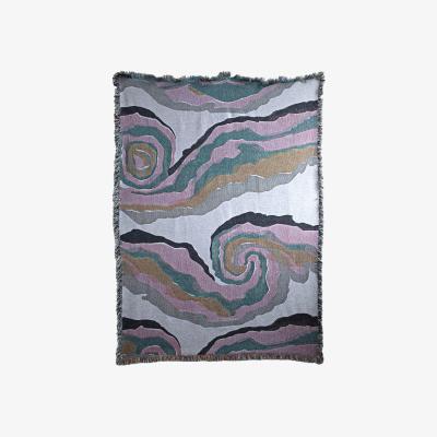 Wolf & Badger Neutrals / Green / Pink Swirls Blanket Print~Sisters