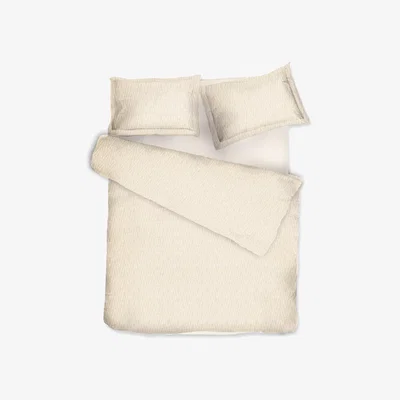 Wolf & Badger Gold / Neutrals / White Cotton Bedding Set Twist Gold Uk King, Us Queen + Gift Wrapping | Us Queen | Decoflux Home