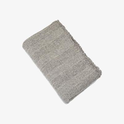 Wolf & Badger Wool Blanket Herringbone Grey One Size Ekta Helsinki