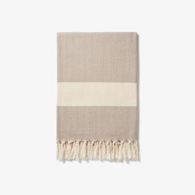 Wolf & Badger Neutrals Ferah Herringbone - Oyster One Size Luks Linen