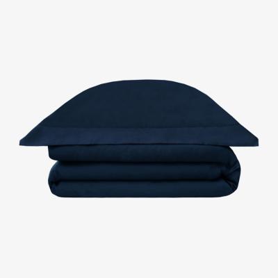 Wolf & Badger Cotton Bedding Set Solid Dark Blue Uk Single, Uk Twin | Uk Single | Decoflux Home