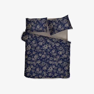Wolf & Badger Cotton Bedding Set Rose Line Royal Blue Uk Single, Us Twin + Gift Wrapping | Uk Single | Decoflux Home