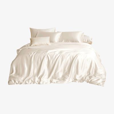 Wolf & Badger White Pure Mulberry Silk Seamless - Four-Piece Sheet Set - King Size - Ivory Us King Soft Strokes Silk