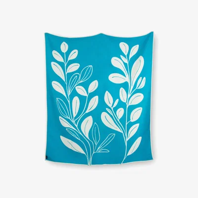 Wolf & Badger Blue / White Recycled Cotton Blanket - The Norfolk One Size Heating & Plumbing London