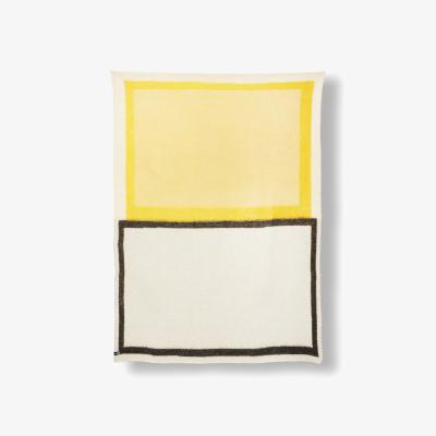 Wolf & Badger Black / Yellow / Orange Warm Wool Blanket By Ioannis Lassithiotakis Zigzagzurich