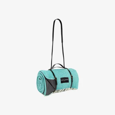 Wolf & Badger Blue Pure New Wool Waterproof Picnic Blanket - Cornish Cove One Size Heating & Plumbing London