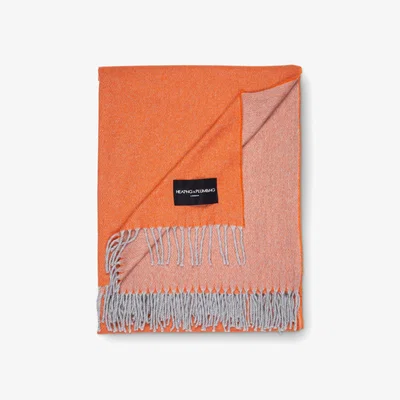 Wolf & Badger Yellow / Orange Love Stories 100% Cashmere Blanket - Tangerine Heating & Plumbing London