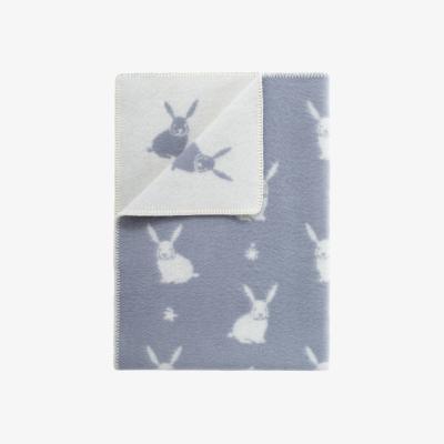 Wolf & Badger Blue / Grey / White Mukas Small Wool Blanket J. j.textile