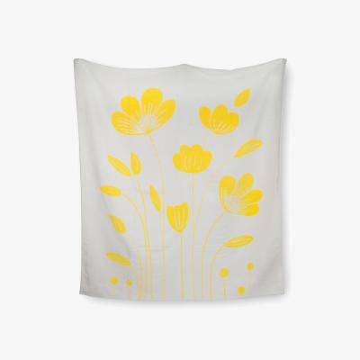 Wolf & Badger Yellow / Orange / Grey Recycled Cotton Blanket - Bloom One Size Heating & Plumbing London
