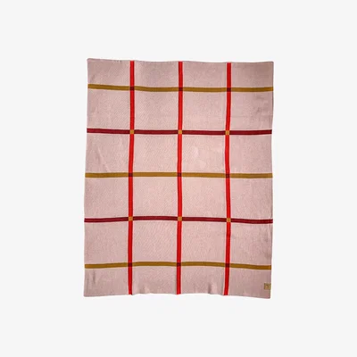 Wolf & Badger Grid Knit Blanket Hannah Via Art