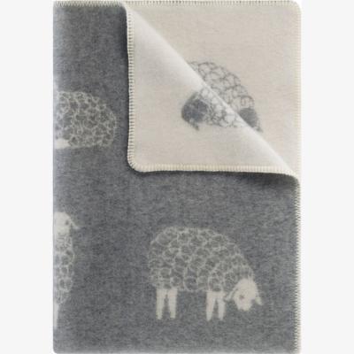 Wolf & Badger Grey / Neutrals / White Grey Mima Small Wool Blanket J. j.textile