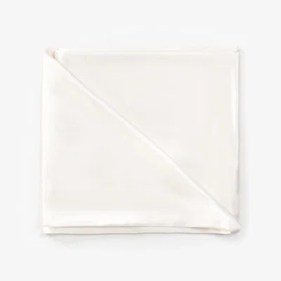 Wolf & Badger White 100% Silk Bedsheet Gelso Milano