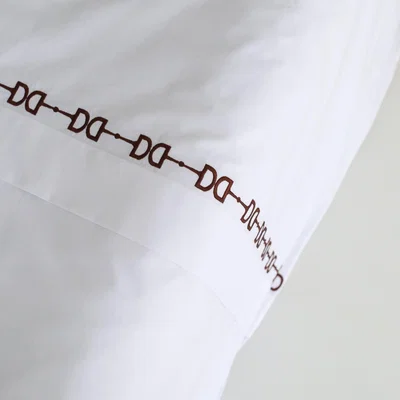 Wolf & Badger Neutrals / White Brown Chain Bedding Set | Us Queen | Km Home Collection
