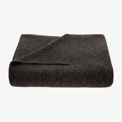 Wolf & Badger Black Wave Knitted Blanket - Charcoal Tuwi