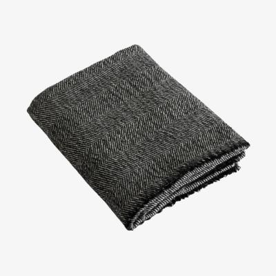 Wolf & Badger Black Herringbone Blanket One Size Ekta Helsinki