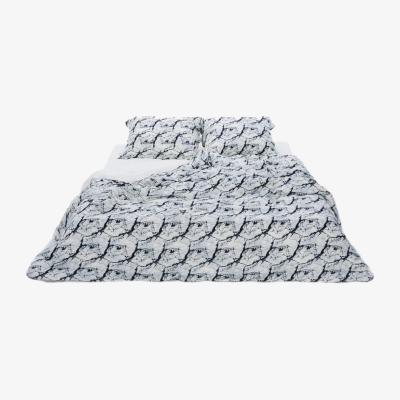Wolf & Badger Black / White Marble Print Duvet Set Us Twin Notlabeled