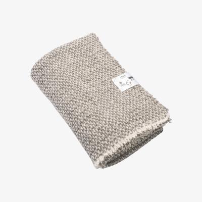 Wolf & Badger Wool Blanket Textured Grey One Size Ekta Helsinki