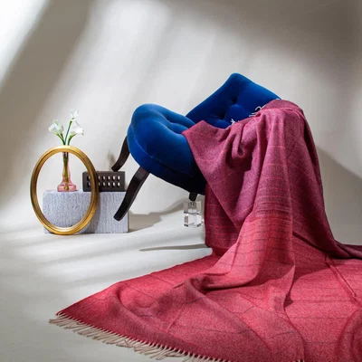 Wolf & Badger Red Wonderland - Alpaca & Merino Lambswool Blanket Heating & Plumbing London