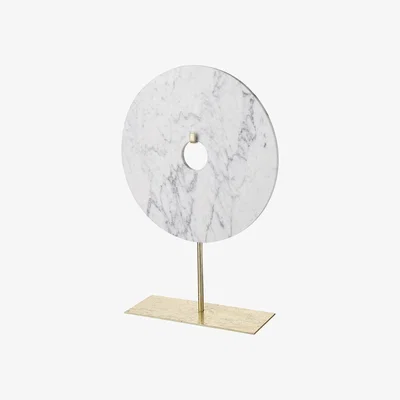 Amara Parlane - Marble Disc On Stand - White
