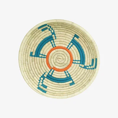 Amara Zan Artefacts - Bibi Natural Tray - Teal/Orange