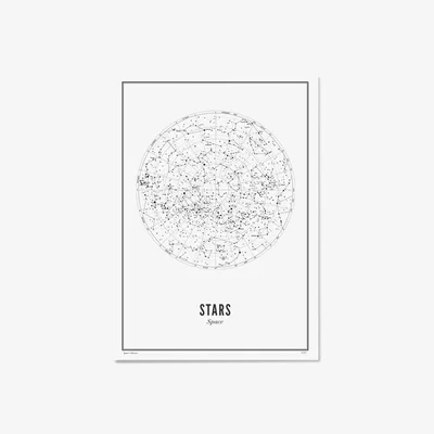 Amara WIJCK - Stars Print - 50x70cm - White
