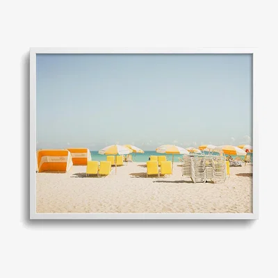 Amara David & David Studio - Miami Beach Fauteuils Jaunes Print - 50x70cm