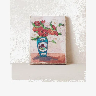 Anthropologie Floral Canvas Wall Art