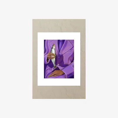 Anthropologie The Poster Club Eva And Her Fish Friend Wall Art Print