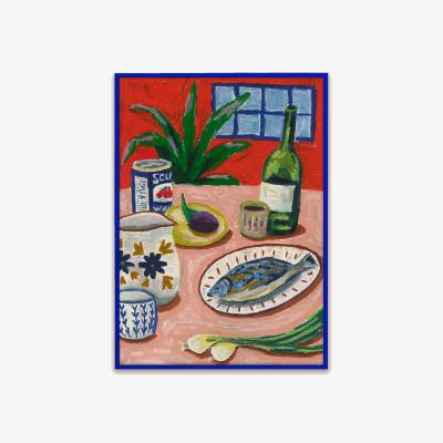 Anthropologie Composition With Fish by Adee Ardon Framed Wall Art Print