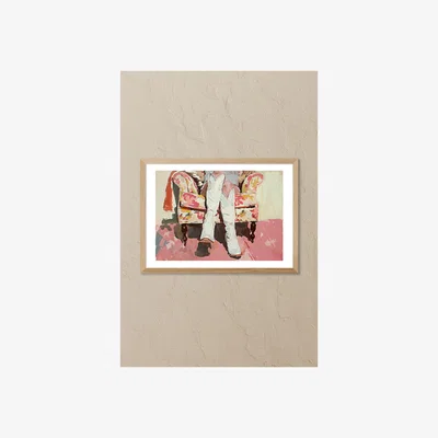 Anthropologie East End Prints Cowgirl Couch Framed Wall Art