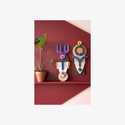 Anthropologie Studio Roof Mask Wall Art