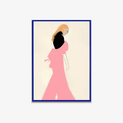 Anthropologie Pink Dress by Amelie Hegardt 30x40 Framed Wall Art Print