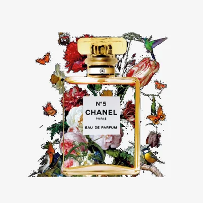 Andrew Martin Fleur De Chanel Part 1, 100cm x 100cm, Black/Multicoloured - Andrew Martin