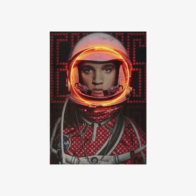 Andrew Martin Space Man Elvis, Red, Neon Artwork, 88cm x 120cm - Andrew Martin