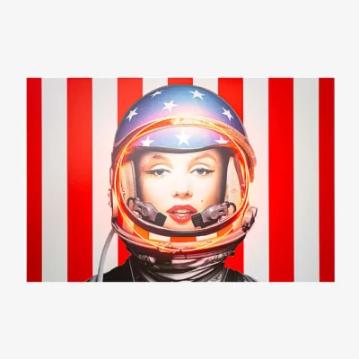 Andrew Martin Marilyn Astronaut, Neon Artwork, 120cm x 80cm, Red - Andrew Martin
