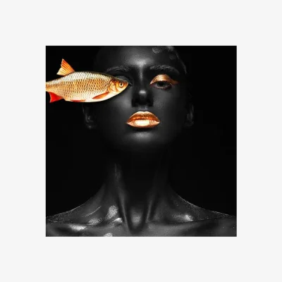 Andrew Martin Golden Eye, Plexiglass Artwork, 150cm x 150cm, Black/Gold - Andrew Martin
