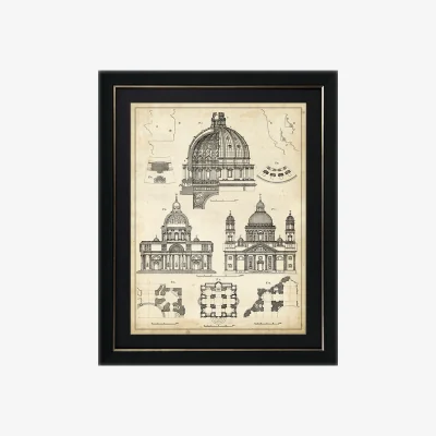 Arighi Bianchi Vintage Architect Plans II Wall Art