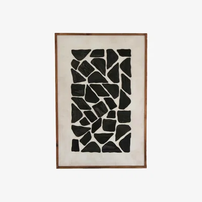 Barker and Stonehouse Wicken Wall Art 82x4x122cm Print, Square, Black Wood | Barker & Stonehouse