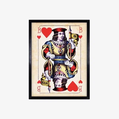 Barker and Stonehouse Timothy Oulton Cards Bube Hearts Print Oak Wood | Barker & Stonehouse