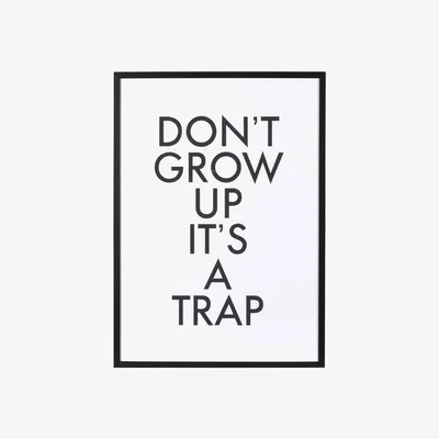 Barker and Stonehouse Don't Grow Up Framed Print, Black | Barker & Stonehouse