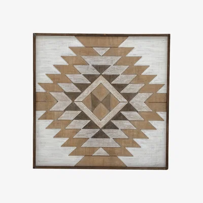 Barker and Stonehouse Geo Wooden Wall Art, Brown | Barker & Stonehouse