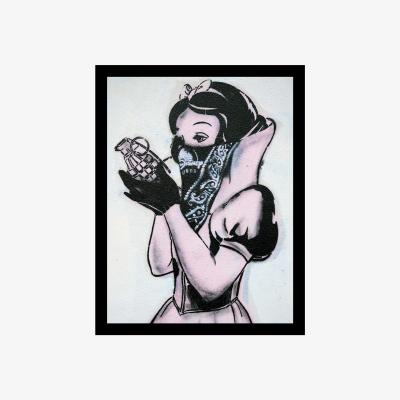 Barker and Stonehouse Princess Graffiti Street Art Print, Grey | Barker & Stonehouse