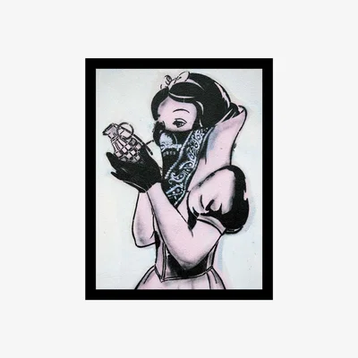 Barker and Stonehouse Princess Graffiti Street Art Print, Grey | Barker & Stonehouse