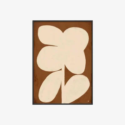 Barker and Stonehouse White Flower 2 Framed Print, Square, Neutral Wood | Barker & Stonehouse