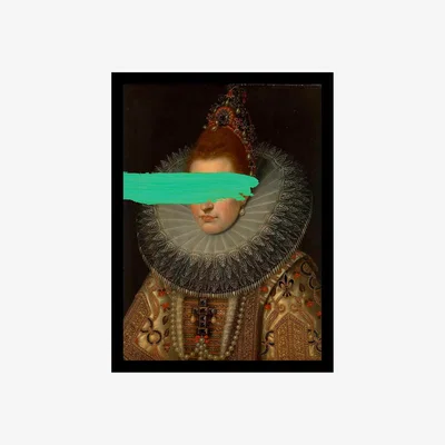 Barker and Stonehouse Mint Stripe Portrait Print, Green | Barker & Stonehouse