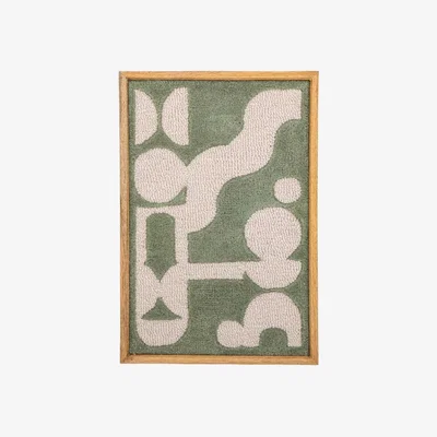 Barker and Stonehouse ORGANIC TUFTED SHAPES WALL ART, Green Wool Blend | Barker & Stonehouse