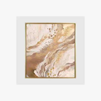 Barker and Stonehouse Quartz Glimmer Abstract Framed Canvas Print, Square, Neutral | Barker & Stonehouse