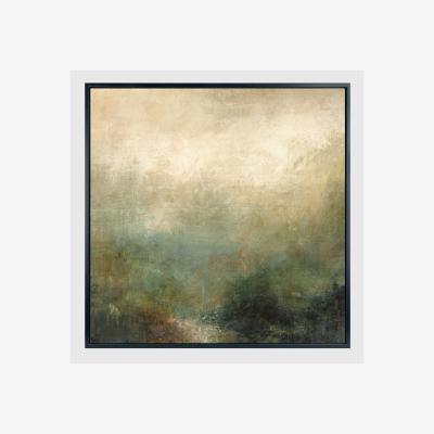 Barker and Stonehouse Mossy Haze Abstract Framed Canvas Print, Square | Barker & Stonehouse