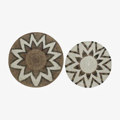 Barker and Stonehouse Rattan Deco Wall Set Art, Neutral | Barker & Stonehouse